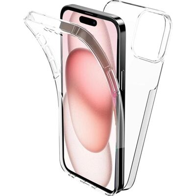 Screenguard iPhone 15 Protection Transparente 360° Étui - Publicité Screenguard iPhone 15 Protection Transparente 360° Étui - Publicité