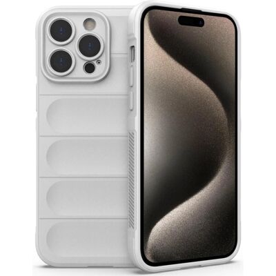 Screenguard étui pour iPhone 15 Pro Max blanc - Publicité Screenguard étui pour iPhone 15 Pro Max blanc - Publicité