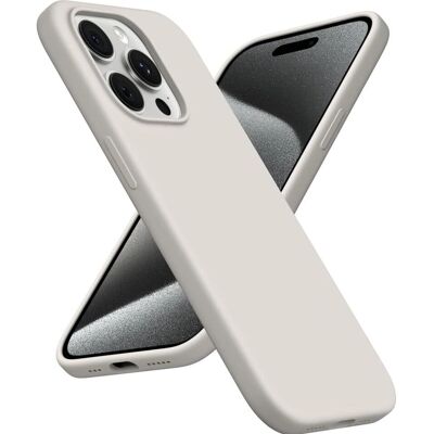 Coque en silicone beige pour Apple iPhone 15 - Smartphone Coque en silicone beige pour Apple iPhone 15 - Smartphone