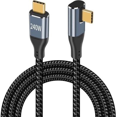 PowerGuard Câble USB-C 90° Plat 2m Charge et Données - Publicité PowerGuard Câble USB-C 90° Plat 2m Charge et Données - Publicité