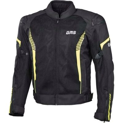Veste textile de moto Gms Samu Mesh - Unisexe Noir Jaune L - Publicité Veste textile de moto Gms Samu Mesh - Unisexe Noir Jaune L - Publicité