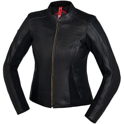 iXS Aberdeen Ladies Motorcycle Leather Jacket - Black - 44 iXS Aberdeen Ladies Motorcycle Leather Jacket - Black - 44