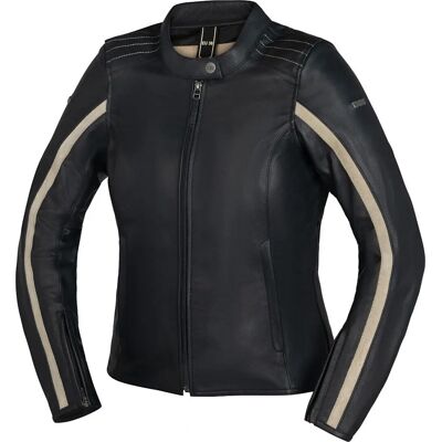 Ixs Stripe Leather Motorcycle Jacket - Black - Casual Style Ixs Stripe Leather Motorcycle Jacket - Black - Casual Style