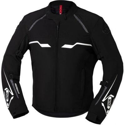 IXS Hexalon-ST Waterproof Motorcycle Textile Jacket - Black-White - S IXS Hexalon-ST Waterproof Motorcycle Textile Jacket - Black-White - S