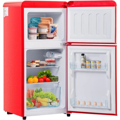 HOMMOO Frigorifero retrò rosso a due porte - Refrigerator HOMMOO Frigorifero retrò rosso a due porte - Refrigerator
