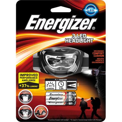 Lampe Frontale Energizer 3 LED - Lampe Frontale - Noir - Publicité Lampe Frontale Energizer 3 LED - Lampe Frontale - Noir - Publicité