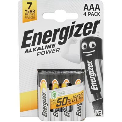 Energizer AAA Paristot - 1,5 V LR03 - Pakkaus 4/12 Energizer AAA Paristot - 1,5 V LR03 - Pakkaus 4/12