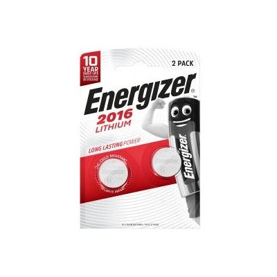 Energizer CR2016 Lithium Battery - 3V, 100mAh - Pack of 2 Energizer CR2016 Lithium Battery - 3V, 100mAh - Pack of 2