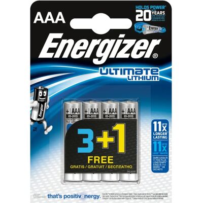 Pilas AAA de Litio Energizer L92 - Pack de 4 Pilas AAA de Litio Energizer L92 - Pack de 4