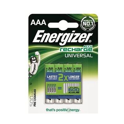 Energizer - Rechargeable AAA Batteries - 500mAh - Pack of 4 - Battery Energizer - Rechargeable AAA Batteries - 500mAh - Pack of 4 - Battery