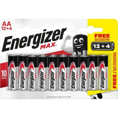 Energizer - Pack de 16 pilas alcalinas AA - 50% más rendimiento - Baterías Energizer - Pack de 16 pilas alcalinas AA - 50% más rendimiento - Baterías