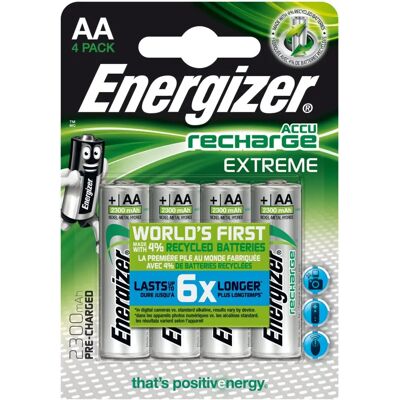 Energizer - ENGRCAA2300 - Wiederaufladbare Batterien - 2300mAh - Packung von 4 Energizer - ENGRCAA2300 - Wiederaufladbare Batterien - 2300mAh - Packung von 4