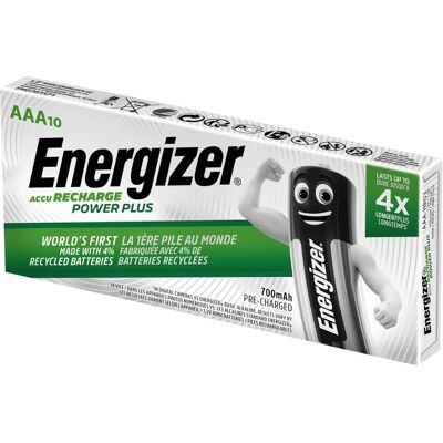 Batterie ricaricabili Energizer Power Plus AAA HR03 700mAh - Confezione da 10 Batterie ricaricabili Energizer Power Plus AAA HR03 700mAh - Confezione da 10
