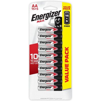 Energizer E300671200 Pile pour Usage Domestique AA Alcaline - Pile domestique - Publicité Energizer E300671200 Pile pour Usage Domestique AA Alcaline - Pile domestique - Publicité