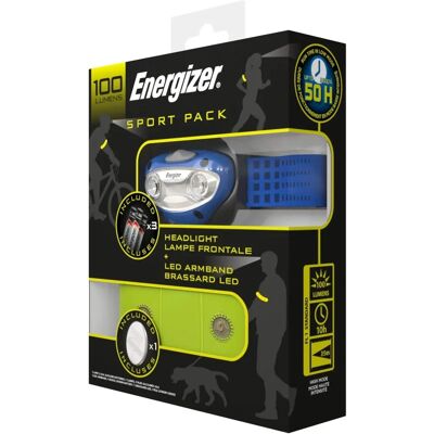 Energizer Stirnlampe und LED-Armband - Sport Active, Blau Energizer Stirnlampe und LED-Armband - Sport Active, Blau