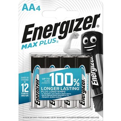Energizer Max Plus AA alkaliska batterier - 4-pack Energizer Max Plus AA alkaliska batterier - 4-pack