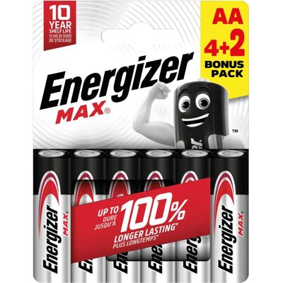 Energizer Max Power LR06 AA Batteries Pack X 6 - Batteries - Publicité Energizer Max Power LR06 AA Batteries Pack X 6 - Batteries - Publicité