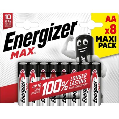 Energizer Max AA Battery - 8 Pack - Long Lasting Power Energizer Max AA Battery - 8 Pack - Long Lasting Power