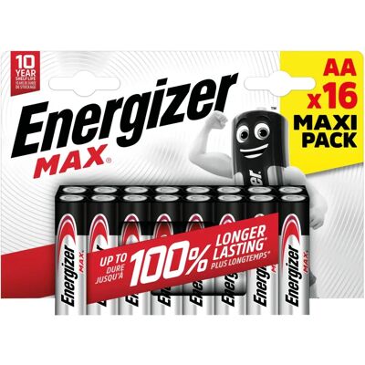 Piles Energizer Max AA - Lot de 16 - Publicité Piles Energizer Max AA - Lot de 16 - Publicité