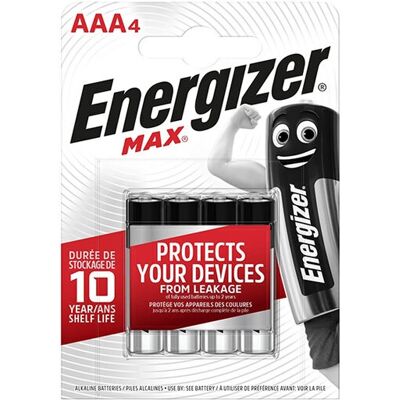 Energizer Max AAA Batteri - Typ AAA, Silver, 4-pack Energizer Max AAA Batteri - Typ AAA, Silver, 4-pack