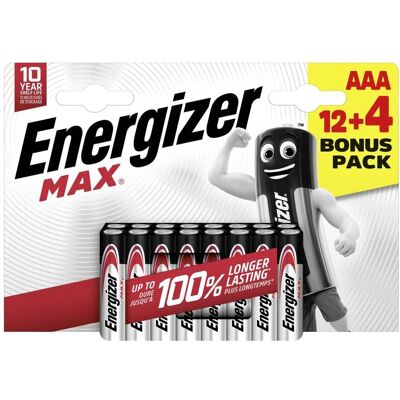 Energizer Max Batterien (AAA) - 16 Stück, Langlebig, Auslaufsicher Energizer Max Batterien (AAA) - 16 Stück, Langlebig, Auslaufsicher