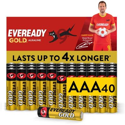Pilas AAA de alcalino Eveready Gold - Pack de 40 Pilas AAA de alcalino Eveready Gold - Pack de 40
