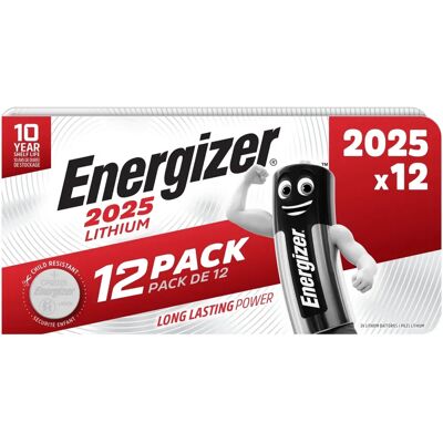 Piles lithium Energizer CR2025 - Pack de 12 - Publicité Piles lithium Energizer CR2025 - Pack de 12 - Publicité