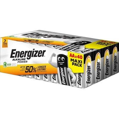 Baterías Alcalinas Energizer LR06 AA - Pack de 40 Baterías Alcalinas Energizer LR06 AA - Pack de 40