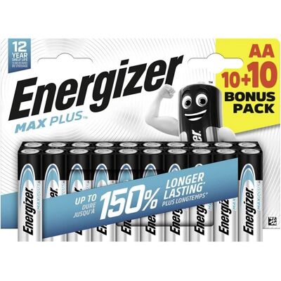 Energizer Max Plus Pilhas AA 20 Unidades - Baterias Energizer Max Plus Pilhas AA 20 Unidades - Baterias
