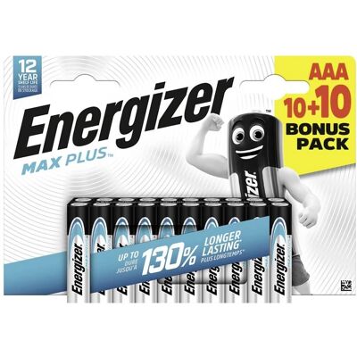 Energizer Max Plus Micro AAA 20 unid - Pilhas & Carregadores Energizer Max Plus Micro AAA 20 unid - Pilhas & Carregadores
