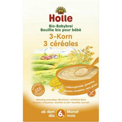 Holle Bio 3-Korn Baby-Getreidebrei - Glutenfrei, 250g Holle Bio 3-Korn Baby-Getreidebrei - Glutenfrei, 250g