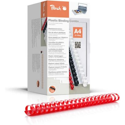 Peach PB444-03 Clips de Liaison en Plastique - 44mm, 440 Pages, Rouge Peach PB444-03 Clips de Liaison en Plastique - 44mm, 440 Pages, Rouge