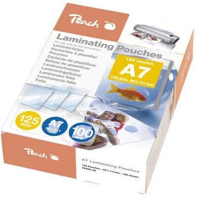 Peach Pouch laminatore A7 125 Micron 100 pz Peach Pouch laminatore A7 125 Micron 100 pz