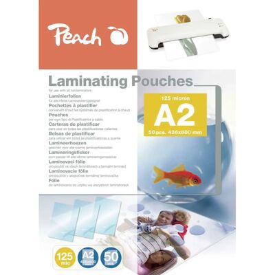 Peach Laminator Pouch - A2, 125 Micron, 50 pcs. Peach Laminator Pouch - A2, 125 Micron, 50 pcs.
