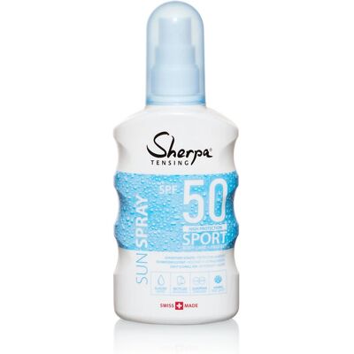 SHERPA - 7640108107398 - SPF 50 - Spray solaire SPF 50 - Publicité SHERPA - 7640108107398 - SPF 50 - Spray solaire SPF 50 - Publicité