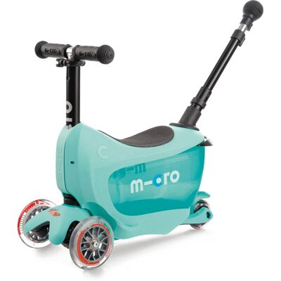 Micro Mobility Mini 2Go Deluxe Scooter dla dzieci - 3-w-1, Miętowy Micro Mobility Mini 2Go Deluxe Scooter dla dzieci - 3-w-1, Miętowy
