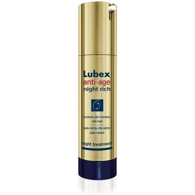 Lubex Crème de Nuit Riche - Anti-âge pour 50+ Visage, Cou & Décolleté - Publicité Lubex Crème de Nuit Riche - Anti-âge pour 50+ Visage, Cou & Décolleté - Publicité