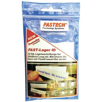 FASTECH Kabelbeheerlabels - 10 stuks, wit, 20x80mm FASTECH Kabelbeheerlabels - 10 stuks, wit, 20x80mm
