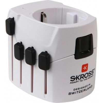 Adaptateur secteur mondial SKROSS World Adapter PRO - Blanc - Accessoire de voyage universel - Publicité Adaptateur secteur mondial SKROSS World Adapter PRO - Blanc - Accessoire de voyage universel - Publicité