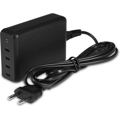 LMP 25673 Schwarze 165W USB-C GaN Netzteil - Schnelles Laden, 4 Anschlüsse LMP 25673 Schwarze 165W USB-C GaN Netzteil - Schnelles Laden, 4 Anschlüsse