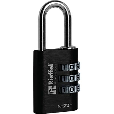 Rieffel - 22/20 Schwarz SB - Aluminium - Padlock Rieffel - 22/20 Schwarz SB - Aluminium - Padlock