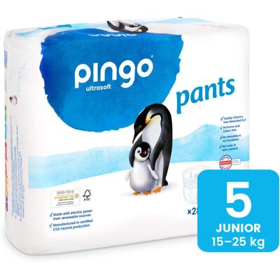 Pingo Windeln, biologisch, Junior 12-25 kg - Umweltfreundliche Babyhose Pingo Windeln, biologisch, Junior 12-25 kg - Umweltfreundliche Babyhose