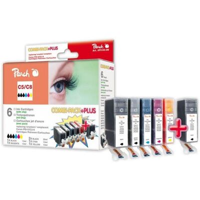 Peach PI100-89 Tintenpatronen - 2er-Pack - Schwarz, Cyan, Magenta, Gelb Peach PI100-89 Tintenpatronen - 2er-Pack - Schwarz, Cyan, Magenta, Gelb