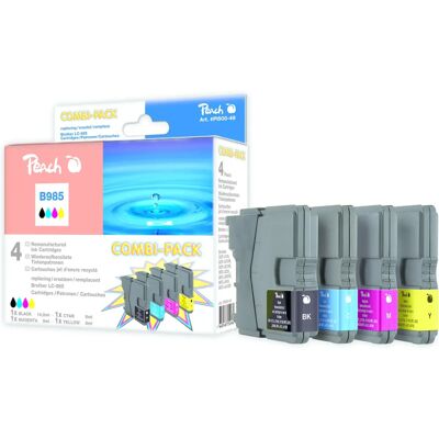 Peach LC985 Zwart Cyaan Magenta - Inktcartridge-set Peach LC985 Zwart Cyaan Magenta - Inktcartridge-set