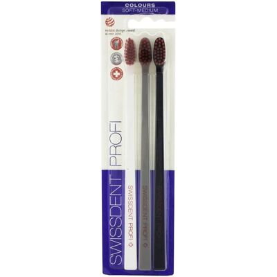 Swissdent Profi Colours Toothbrush - Soft-Medium - 3 pcs Swissdent Profi Colours Toothbrush - Soft-Medium - 3 pcs
