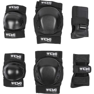 TSG Basic skyddssats - S - Svart - Knä, armbågar & handledsskydd TSG Basic skyddssats - S - Svart - Knä, armbågar & handledsskydd