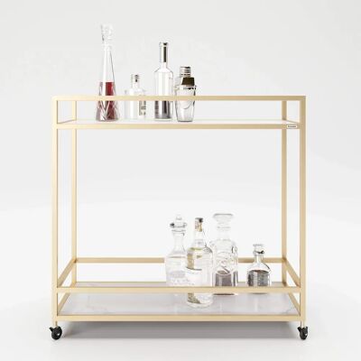 Playboy Gold Side Table - Retro Marble, Gold, 90x87x40cm Playboy Gold Side Table - Retro Marble, Gold, 90x87x40cm