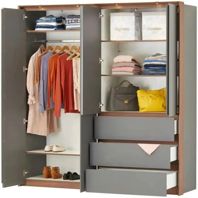 Playboy Victoria Grau Kleiderschrank - Drehtürenschränke Playboy Victoria Grau Kleiderschrank - Drehtürenschränke