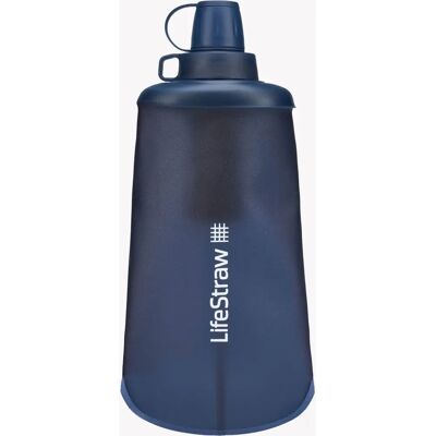 LifeStraw Peak Series Sammenleggbar Squeeze 650 ml Flaske med Filter blå LifeStraw Peak Series Sammenleggbar Squeeze 650 ml Flaske med Filter blå