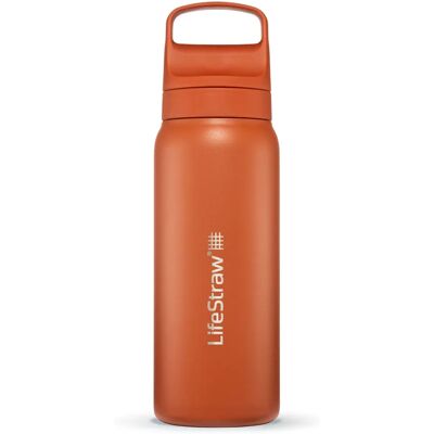 Bottiglia d'acqua in acciaio inox LifeStraw - 650ml - Purificatore Bottiglia d'acqua in acciaio inox LifeStraw - 650ml - Purificatore